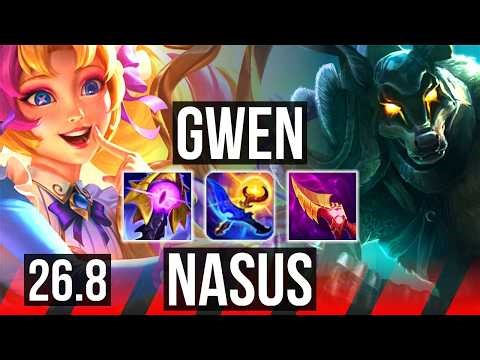 GWEN vs NASUS (TOP) | Good KDA: 25/1/7, 73K damage | EUW Master | 26.8