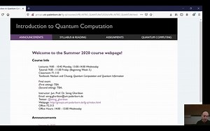 Intro to Quantum Computation (Summer 2020)
