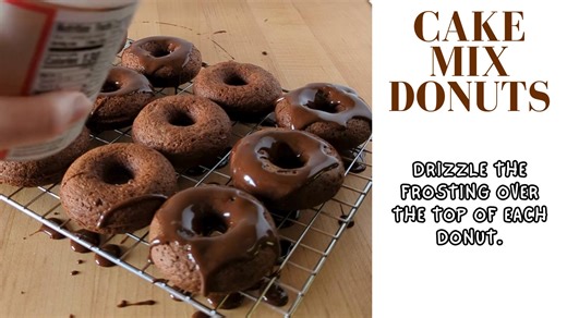 Whip up these easy and delicious cake mix donuts—perfectly fluffy and ready in no time! 🍩✨ #donut #baking #upstateramblings | Family Friendly Foods