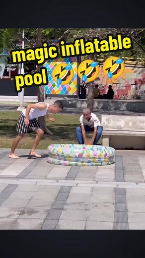 magic inflatable pool 🤣 #funnyvideos #prank #magic #foryou #funny #viralvideo #fyp #magicpool #pranks #funnyvideo #magicprank