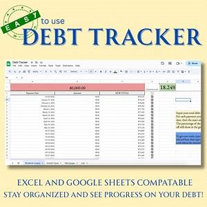 DEBT Tracker/spreadsheet - Excel & Google Sheets - Stay Organized and Watch the Debt Fall Away! - Etsy