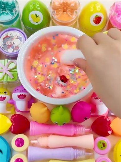 #Satisfying #Video #DIY How To Make Glossy Pink Slime Mixing Random Makeup Cosmetics #ASMR #Slime Relax