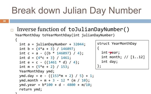 日期计算（中）：基于 Julian Day 算法实现 Date class