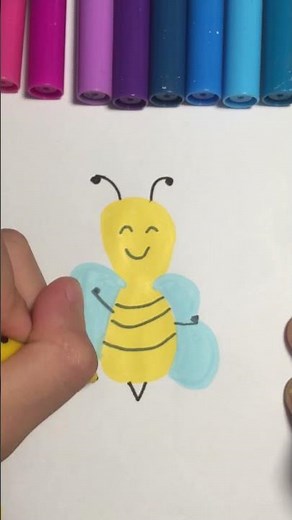 How to Draw a Cute Bee Step by Step 🐝 | Easy Drawing Tutorial for Kids | Simple Art