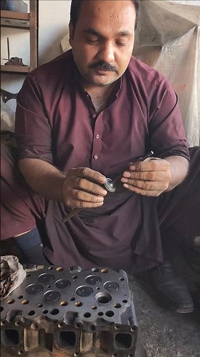 Diesel Engine Cylinder Head | Precision Valve Lapping | Professional Mechanic Work #shorts