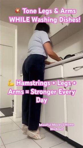 💥”Burn Calories While Washing Dishes! | Kitchen Workout series💥#trending #homeworkout #fitafter40