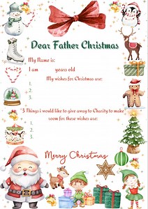 Dear Father Christmas Letter, Digital Download Santa Letter for Children, Christmas Letter - Etsy