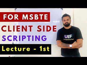 Client Side Scripting For MSBTE Diploma | Lecture - 1st | With Full notes , Question Banks And Books