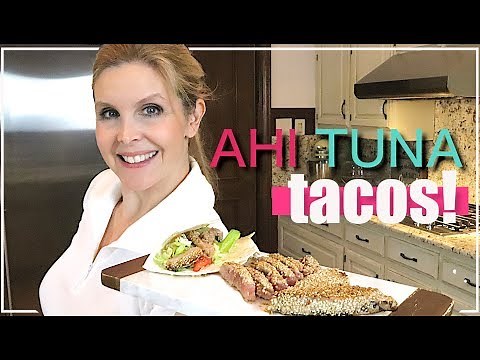 Ahi tuna tacos | sesame crusted tuna recipe