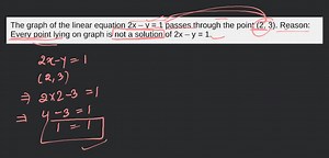 The graph of the linear equation 2x – y = 1 passes through the ... | Filo