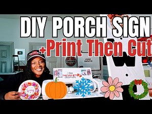 DIY 6ft Porch Welcome Sign | Cricut Explore Air 2 + Print Then Cut Seasonal Décor