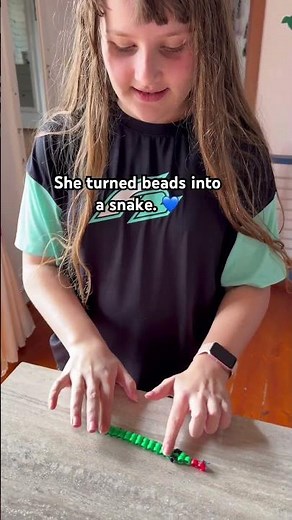 Autism Creativity 💙 She Made a Snake from Beads