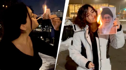 Why Iran women are lighting cigarettes from burning Khamenei photos amid protests