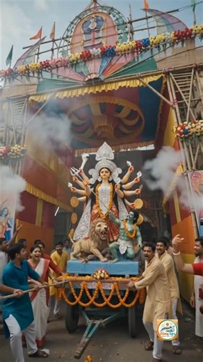 Maa Durga Arrives! 🌺🔥 Kumartuli’s Divine Moment | Jai Maa Durga #shorts #durga