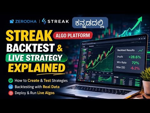 ಜಿರೋಧ -Streak Zerodha Tutorial | Backtest & Run Live Algo Strategy (No Coding) 