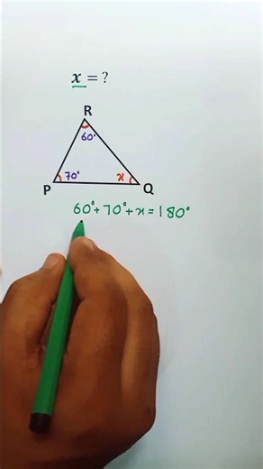 Finding the Unknown Angle in a Triangle📐🖊️📚#mathematics#geometry