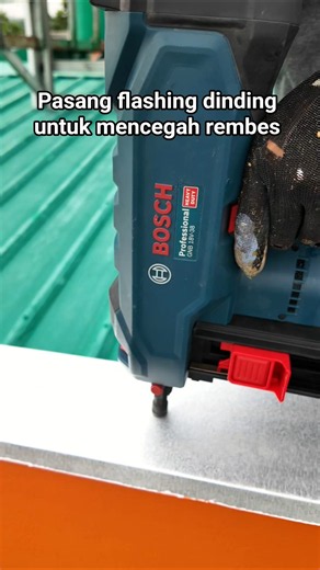 pasang flashing dinding menggunakan Bosch GNB 18V-38 #tips #contruction #powertools #likeabosch