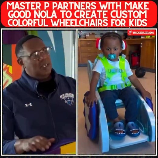 Master P is giving kids with disabilities custom wheelchairs full of color & personality ❤️💙💛 #masterp #wheelchairs #fyp @makegoodnola @masterp | soseriuzradio