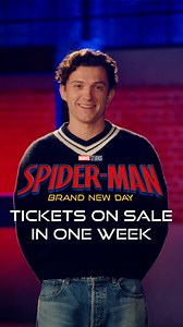 Set those reminders. In ONE WEEK, you can finally secure your tickets for #SpiderManBrandNewDay - in theatres July 31.