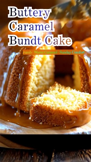 Buttery Caramel Bundt Cake-Don’t Lose This Recipe. Golden Crumb · Warm Caramel · Sunday Comfort Have you ever cut into a cake and felt the kitchen go quiet for a second? This one does that. A soft, buttery crumb baked low and slow, wrapped in a warm caramel glaze that settles into every curve of the Bundt. It’s the kind of cake that waits on the counter, catching the afternoon light, tasting even better the next day—if there’s any left. What You’ll Need For the Cake 1 cup unsalted butter, soften