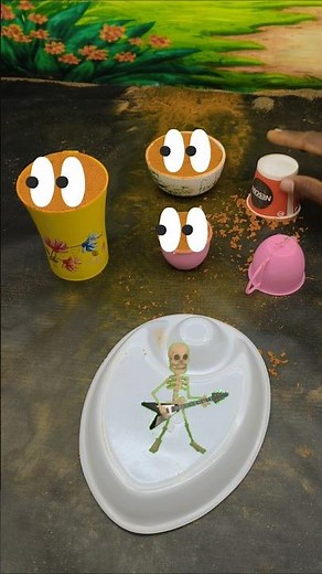 Cup Game Magic Trick | Find the Hidden Skeleton#YouTube short YouTube short