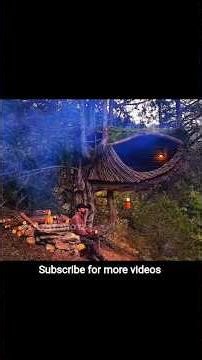 Wild Survival Shelter Complete | Bushcraft Cooking & Forest Life #survival #shorts