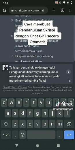 Cara Membuat Pendahuluan Skripsi dengan Chat GPT