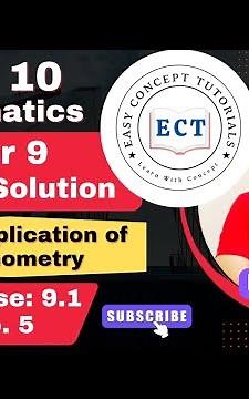 Class 10 Mathematics | Chapter 9 | NCERT Solution | Ex 9.1 Q 5 | Some Application of Trigonometry |