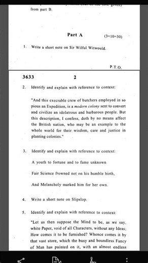 British literature: eighteenth century||Fourth Semester B.A English Honours //Questions paper PYQs💯📜