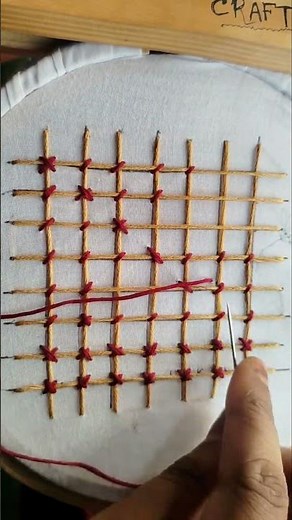 Lattice Work | Lattice Filling Stitch Tutorial #youtubeshorts #embroidery #handbroidery