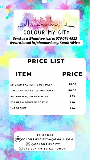 Colour Powder for Events in Johannesburg