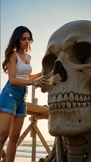 Making a Giant Clay Skull from Scratch! 😱World's Biggest Clay Skull Creation! 💀#shorts #viral