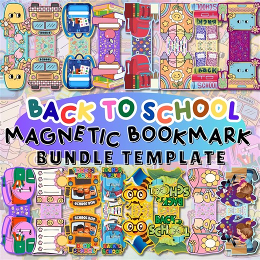 Back-to-school Magnetic Bookmark Templates: Printable DIY (PDF & PNG Files) - Etsy