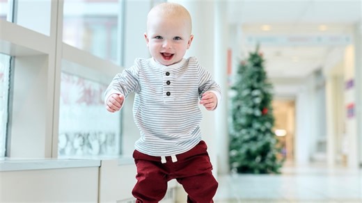 Baby saved by gene-editing therapy takes 1st steps ahead of Christmas