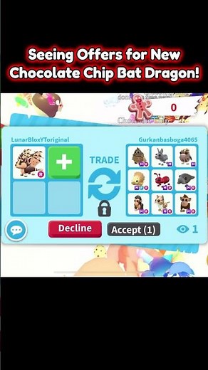 7 COOL OFFERS FOR MY NEW CHOCOLATE CHIP BAT DRAGON IN ADOPT ME (LATEST OFFERS) #shorts #adoptme