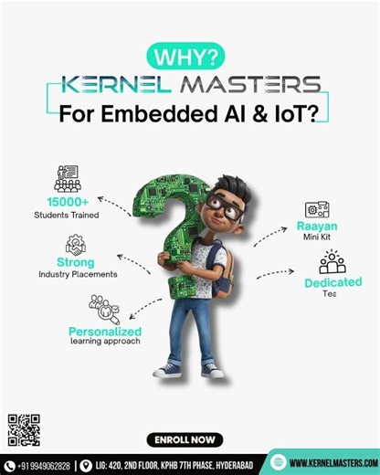 Why Kernel Masters for Embedded AI & IoT? | 15000+ Students Trained | Hyderabad