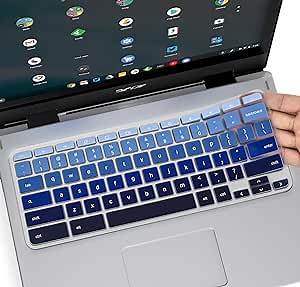 Keyboard Cover for Acer Chromebook Spin 11 311 C733 CP311 511 512/Chromebook 11 CB3-131 CB3-132 CP311 C738T CB5-132T/Chromebook Spin 713 CP713 R13 CB5-312T/Acer Chromebook 14 15 inch,Gradual Blue