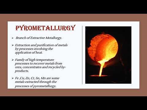 Unit processes in Pyrometallurgy- Drying, Roasting, Calcination, Sintering, Pellesting.