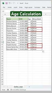 Calculate Age in Excel in Seconds | DATEDIF Formula 🔥