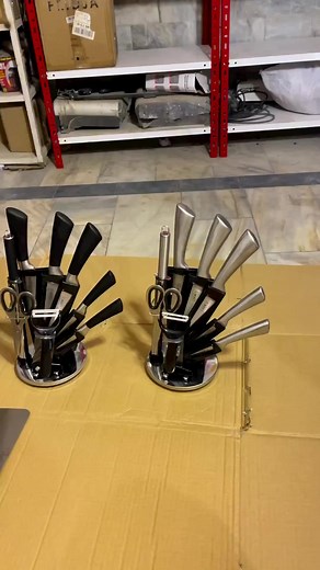 32K views · 743 reactions | Germany Lot Imported 9pcs Kitchen Knife Set with Stand #fyp #kitchenware #knife | Warsak Imported Collection | Facebook