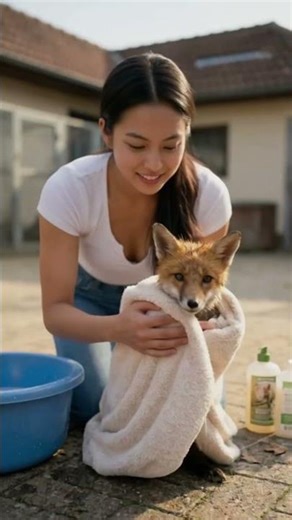Rescuing a Baby Fox Trapped Under Autumn Leaves #animals