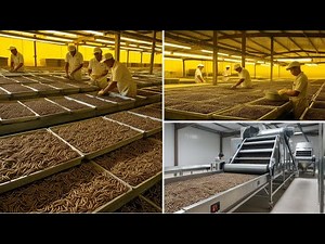 Inside China’s Massive Mealworm Farms – How Billions of Mealworms Are Raised & Processed!