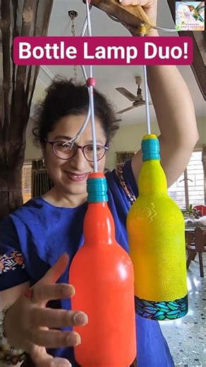 Don’t Throw That Bottle! 🍾 Stunning Handmade Hanging Lamps ✨ #art #diy #bottleart