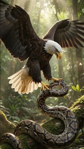 Eagle vs Giant Python 😳🦅🐍 #shorts #Eagle #Python #Wildlife