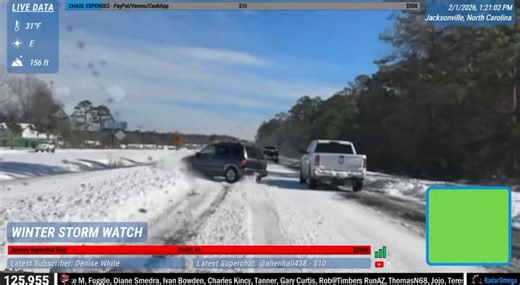 The storm has passed but roads are still nasty in Jacksonville, NC! Be careful out there! | StormRunner Media