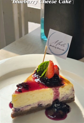 Delicious Blueberry Cheesecake at MODA Saptagandaki