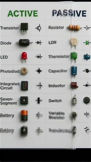 ACTIVE COMPONENTS And PASSIVE COMPONENTS electric components for dc | #shorts #diy #experiment