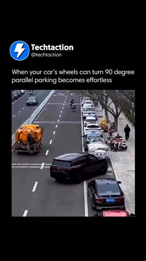 Interesting Tech Videos!🎬 | Parallel parking just got smarter — and a lot easier. Imagine a car whose wheels rotate a full 90°, allowing it to glide sideways straight... | Instagram