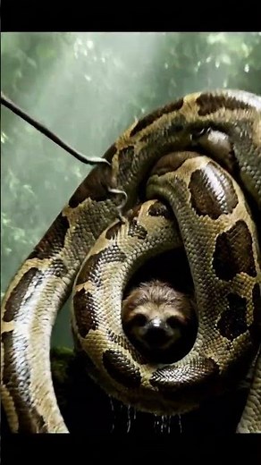 40 FEET UP! Sloth vs. Anaconda: Will He Make It?