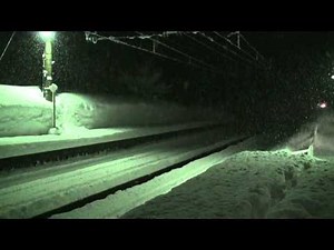 雪の上越線を行く深夜帯の列車たち